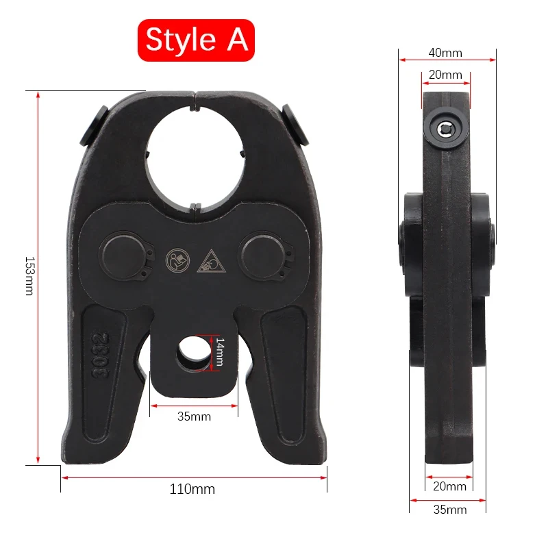 Universal PEX pipe and stainless steel pipe crimping pliers, optional with U-shaped, TH type, V-shaped, M-type pipe clamps
Universal PEX pipe and stainless steel pipe crimping pliers, optional with U-shaped, TH type, V-shaped, M-type pipe clamps