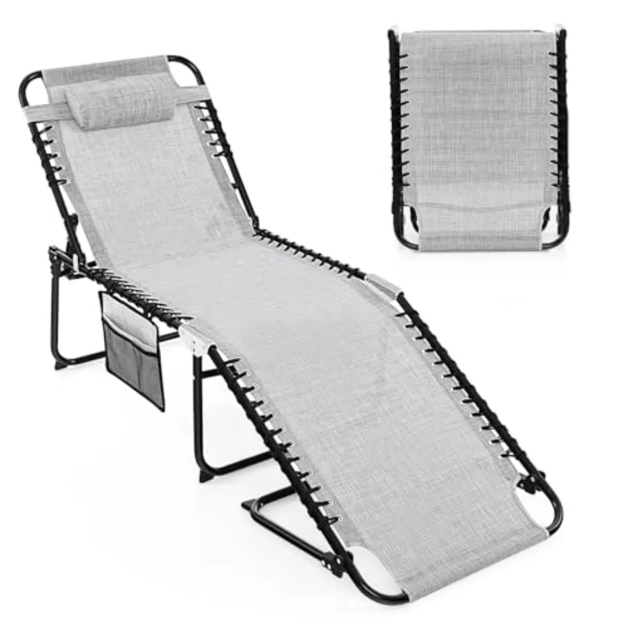 Outdoor Folding Lounge Chair 5-Position Adjustable Beach Lounger with Detachable Pillow and Side Pocket Sunbathing Patio Lawn P
Outdoor Folding Lounge Chair 5-Position Adjustable Beach Lounger with Detachable Pillow and Side Pocket Sunbathing Patio Lawn P