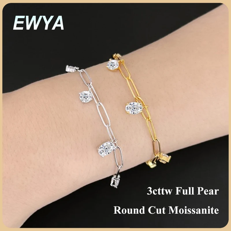EWYA Dainty 3cttw Full Oval Round Cut Moissanite Link Bracelet For Women Man S925 Silver Diamond Party Stacking Wrist Chain Gift
EWYA Dainty 3cttw Full Oval Round Cut Moissanite Link Bracelet For Women Man S925 Silver Diamond Party Stacking Wrist Chain Gift
