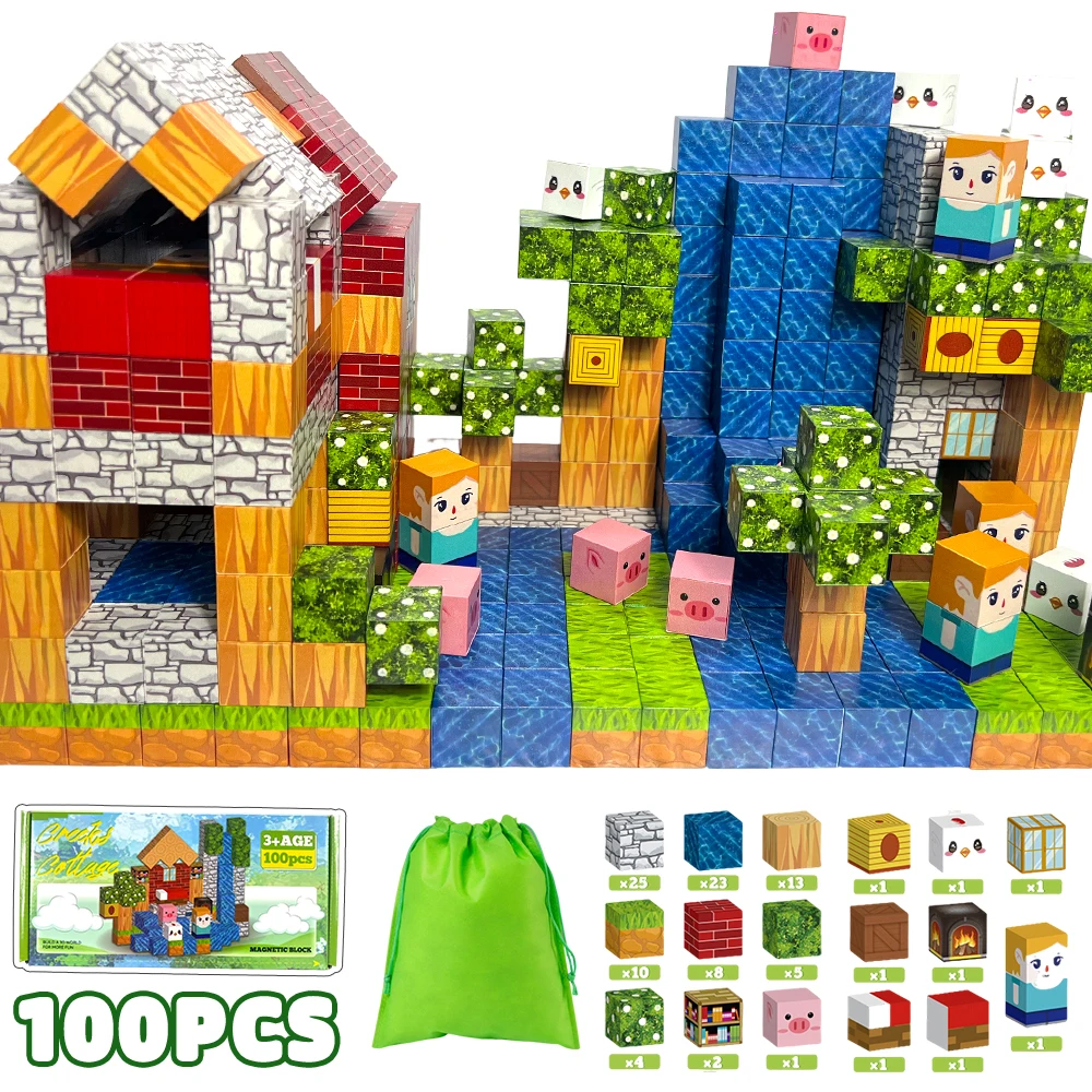 Магнитный строительный блок Stream Cabin, креативные кирпичи, мой знаменитый мир, архитектурный набор, модель «сделай сам», детская игрушка, рождественские подарки 
Магнитный строительный блок Stream Cabin, креативные кирпичи, мой знаменитый мир, архитектурный набор, модель «сделай сам», детская игрушка, рождественские подарки