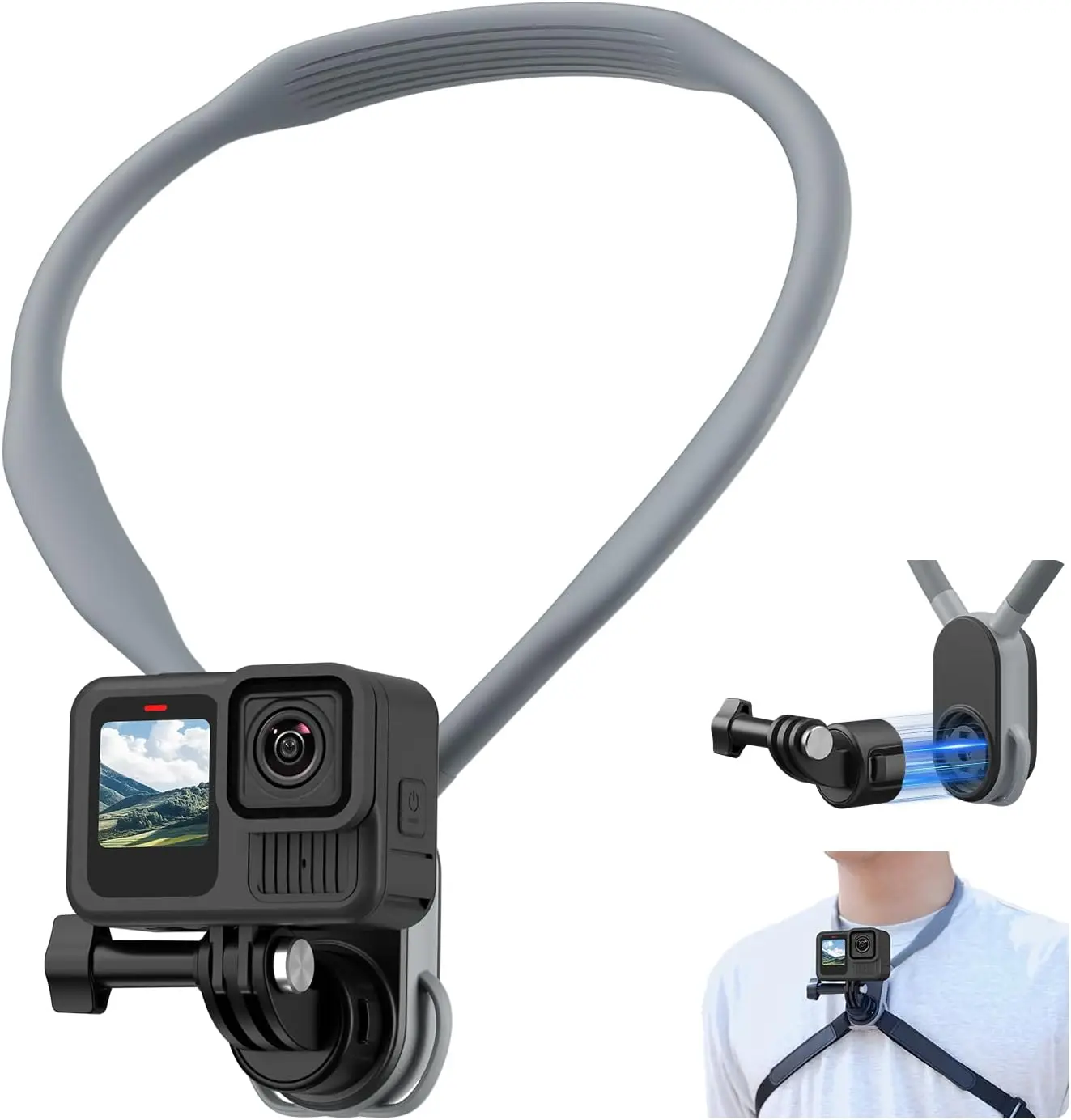 POV Neck Mount, Quick Release Magnetic Necklace Holder with Fixing Chest Strap, Hands-Free Camera Mount for GoPro DJI Insta360
POV Neck Mount, Quick Release Magnetic Necklace Holder with Fixing Chest Strap, Hands-Free Camera Mount for GoPro DJI Insta360