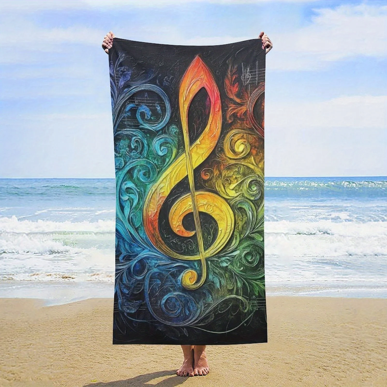 Music Treble Clef Microfiber Beach Towel 2D Flat Printed Sandproof Waterproof Bath Towel Large Pool Blanket Summer Vacation
Music Treble Clef Microfiber Beach Towel 2D Flat Printed Sandproof Waterproof Bath Towel Large Pool Blanket Summer Vacation