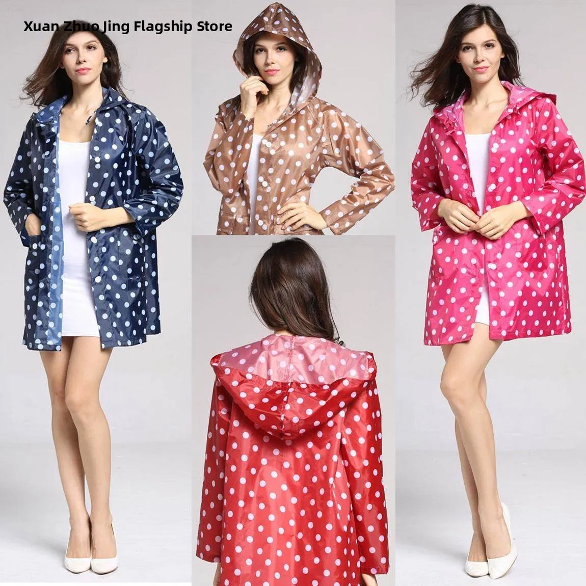 Polka Dot Outdoor Raincoat Women's Long Sleeve Hooded Short Style Fashionable Adult Spots Rain Poncho Single Person Use
Polka Dot Outdoor Raincoat Women's Long Sleeve Hooded Short Style Fashionable Adult Spots Rain Poncho Single Person Use
