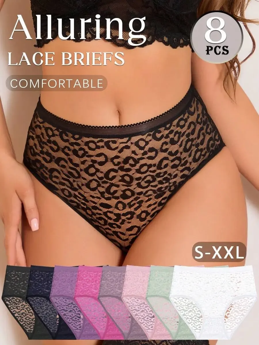 8pcs All Lace Leopard Print High Waisted Women Briefs Comfortable Everyday Underwear
8pcs All Lace Leopard Print High Waisted Women Briefs Comfortable Everyday Underwear