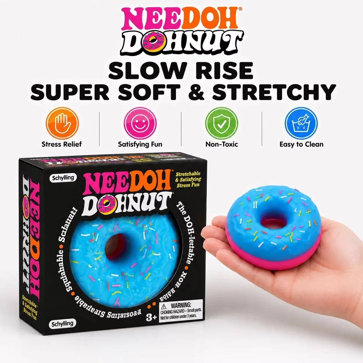 New Arrival Schylling NeeDoh Jelly Donut Squeeze Toy, Stress Relief Squishy Toy with Slow Rebound, Perfect Gift
New Arrival Schylling NeeDoh Jelly Donut Squeeze Toy, Stress Relief Squishy Toy with Slow Rebound, Perfect Gift