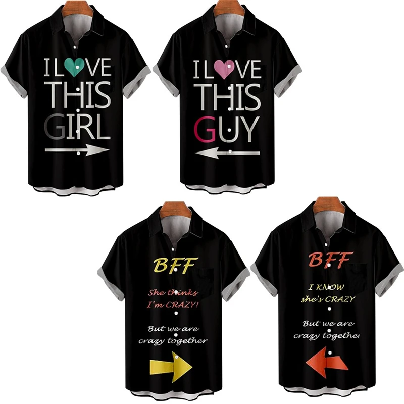 Valentine's Day Men Women Shirts 3D Print Notes Graphics Couple Shirts Streetwear Tops Fashion Trendy Loose Hawaiian Button Tops
Valentine's Day Men Women Shirts 3D Print Notes Graphics Couple Shirts Streetwear Tops Fashion Trendy Loose Hawaiian Button Tops