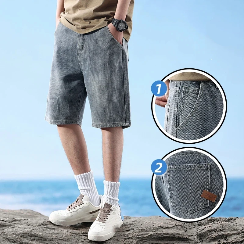 Men's Star Pattern Denim Shorts Vintage Washed Loose Fit Five-point Mid-length Pants Summer Fashion Casual Trousers
Men's Star Pattern Denim Shorts Vintage Washed Loose Fit Five-point Mid-length Pants Summer Fashion Casual Trousers