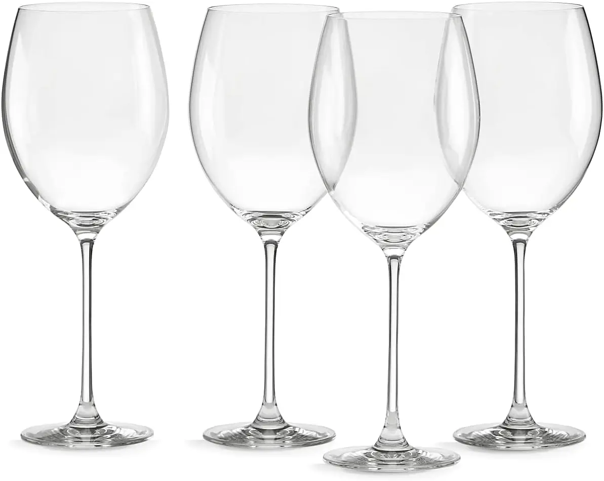 4-Piece Bordeaux Wine Glasses Set, 26.5 oz, Clear Crystal, Dishwasher Safe
4-Piece Bordeaux Wine Glasses Set, 26.5 oz, Clear Crystal, Dishwasher Safe