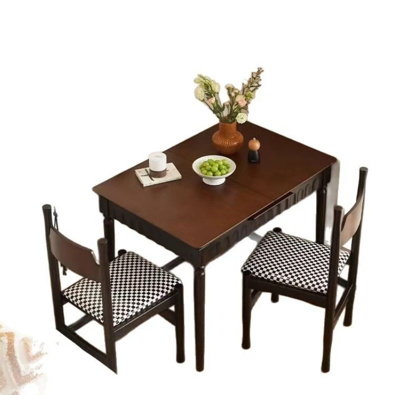 Medieval retractable dining table small apartment household all solid wood push-pull folding retro
Medieval retractable dining table small apartment household all solid wood push-pull folding retro