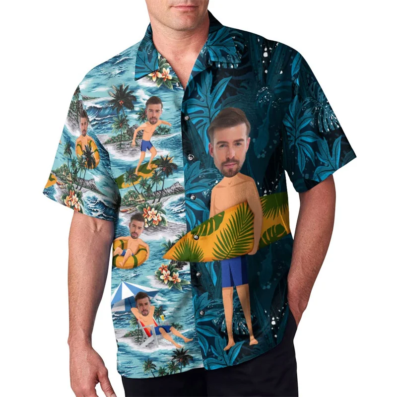 Summer Fashion Custom Face Shirts For Men Boyfriend 3D Printed Hawaiian Shirts Hot Sale Vacation Beachwear
Summer Fashion Custom Face Shirts For Men Boyfriend 3D Printed Hawaiian Shirts Hot Sale Vacation Beachwear