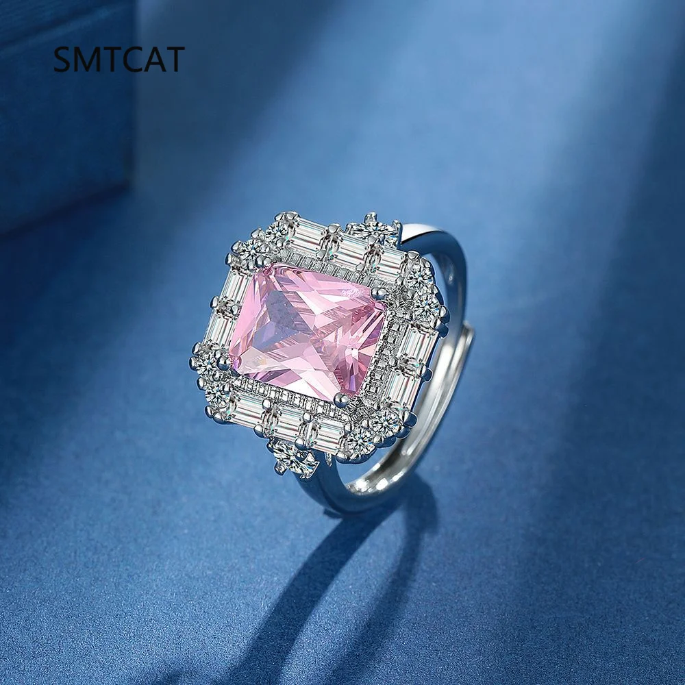 Emerald Cut Created Pink Sapphire 925 Sterling Silver Luxury Geometric Adjustable Ring for Women Statement Gemstone Jewelry
Emerald Cut Created Pink Sapphire 925 Sterling Silver Luxury Geometric Adjustable Ring for Women Statement Gemstone Jewelry