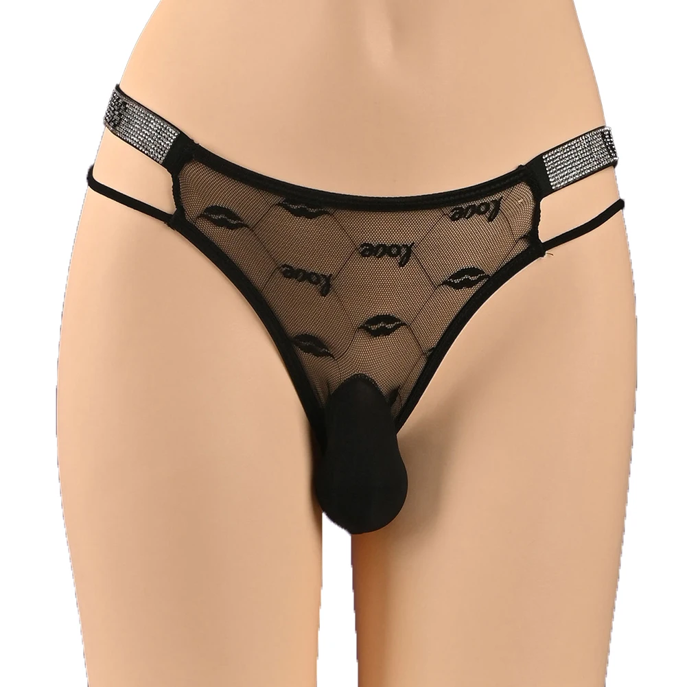 Sexy Mens Sissy Lingerie Ball Pouch Thongs Briefs Thin Mesh Translucent Panties Rhinestones Hollow Low Waist Erotic Underwear
Sexy Mens Sissy Lingerie Ball Pouch Thongs Briefs Thin Mesh Translucent Panties Rhinestones Hollow Low Waist Erotic Underwear
