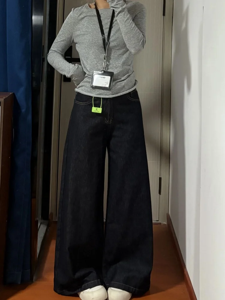 Свободные широкие синие джинсы, женские брюки-клеш с высокой талией, повседневные брюки без железа, удобная посадка, осенняя мода
Свободные широкие синие джинсы, женские брюки-клеш с высокой талией, повседневные брюки без железа, удобная посадка, осенняя мода