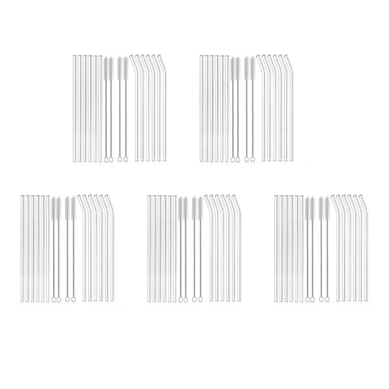 60PCS Reusable Clear Glass Straws Shatter Resistant Glass Drinking Straw 30 Straight & 30 Bent With 20 Cleaning Brushes
60PCS Reusable Clear Glass Straws Shatter Resistant Glass Drinking Straw 30 Straight & 30 Bent With 20 Cleaning Brushes
