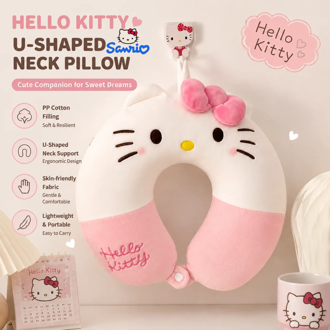Sanrio Hello Kitty Cute Cartoon Neck Pillow U-Shaped Neck Support Pillow Airplane Office Naps Women Student Home Car School
Sanrio Hello Kitty Cute Cartoon Neck Pillow U-Shaped Neck Support Pillow Airplane Office Naps Women Student Home Car School