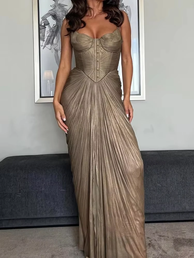 Sleeveless Backless Lace-Up Party Dress Sexy V-neck Draped Slim Suspender Dress Women Elegant Hight Waist Prom Long Dress
Sleeveless Backless Lace-Up Party Dress Sexy V-neck Draped Slim Suspender Dress Women Elegant Hight Waist Prom Long Dress