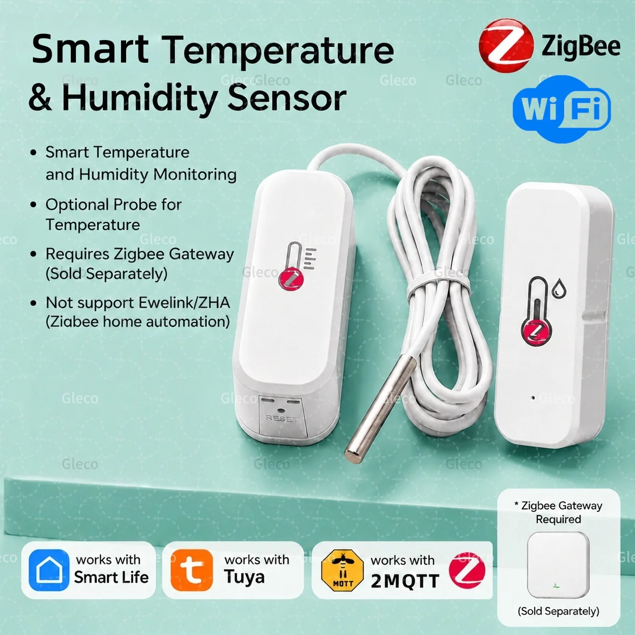 Zigbee/Wifi Probe Temperature Sensor Humidity Tester Optional TUYA Smart Lfe&Zigbee2mqtt Thermometer Hygrometer Home Automation
Zigbee/Wifi Probe Temperature Sensor Humidity Tester Optional TUYA Smart Lfe&Zigbee2mqtt Thermometer Hygrometer Home Automation
