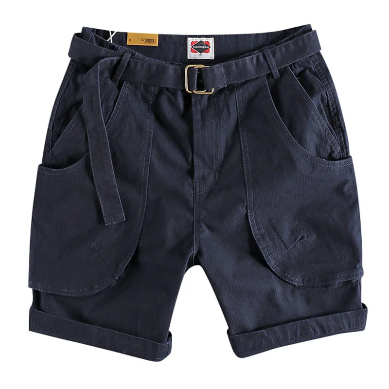 Summer Big Pocket Cargo Shorts Men's Washed Loose Casual Knee Length Pants with Belt
Summer Big Pocket Cargo Shorts Men's Washed Loose Casual Knee Length Pants with Belt