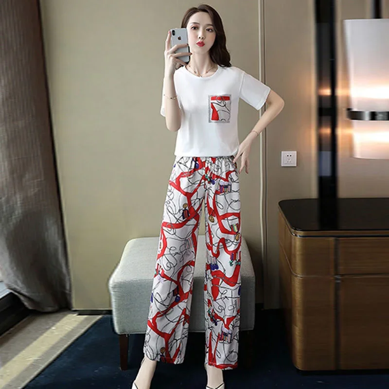 Women's Casual Suit 2025 Spring Summer New Loose Korean Fashion Sweater Tops Printed Pants 2 Two Piece Set For Women Sportswear
Women's Casual Suit 2025 Spring Summer New Loose Korean Fashion Sweater Tops Printed Pants 2 Two Piece Set For Women Sportswear
