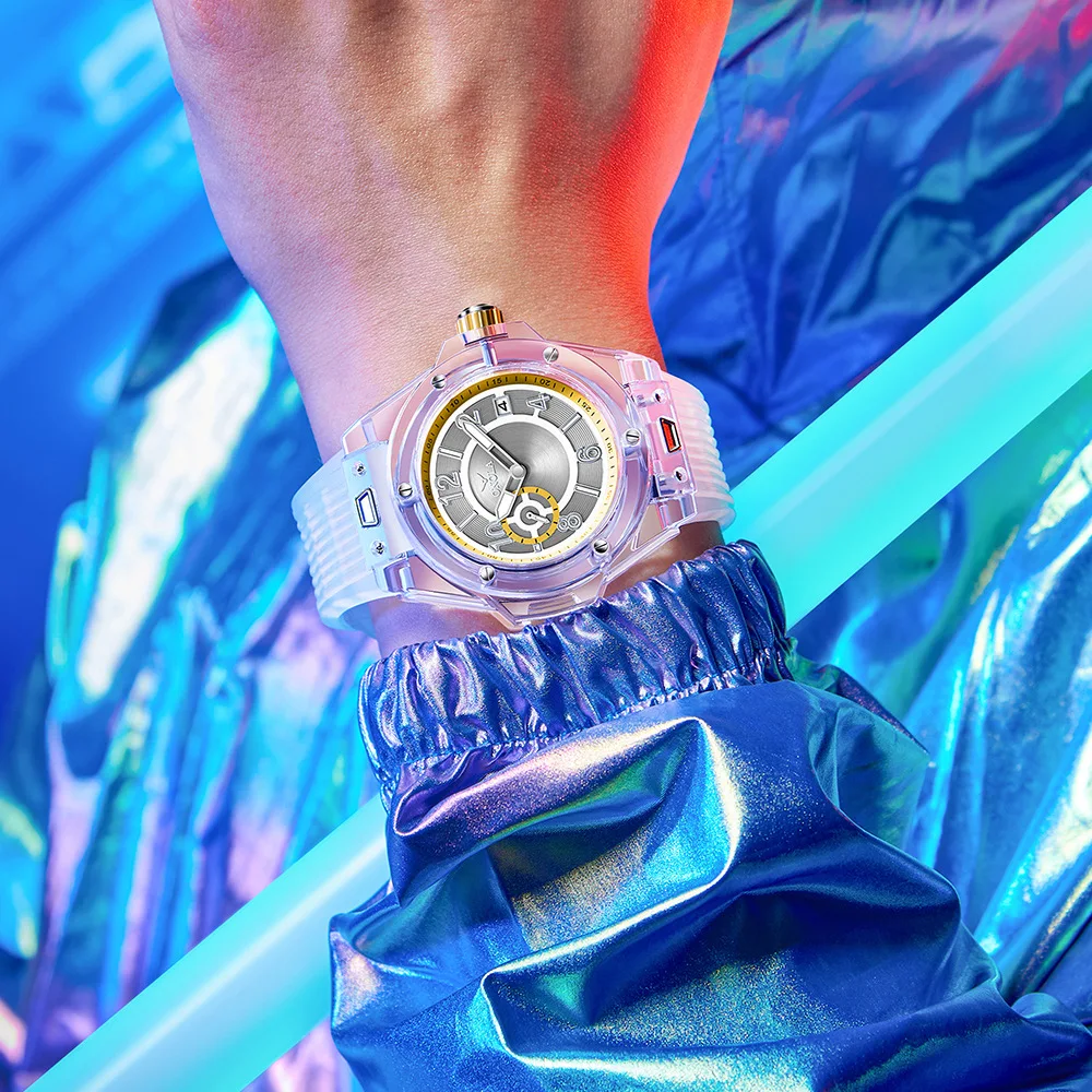 Fashion new leisure sports unisex watch transparent case multi-function luminous waterproof quartz watch automatic watch
Fashion new leisure sports unisex watch transparent case multi-function luminous waterproof quartz watch automatic watch