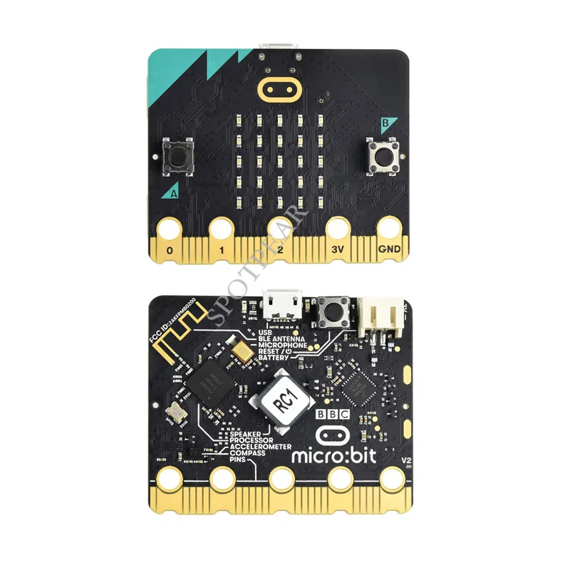 BBC micro:bit V2 встроенный динамик и микрофон Модернизированный процессор с сенсорным логотипом
BBC micro:bit V2 встроенный динамик и микрофон Модернизированный процессор с сенсорным логотипом