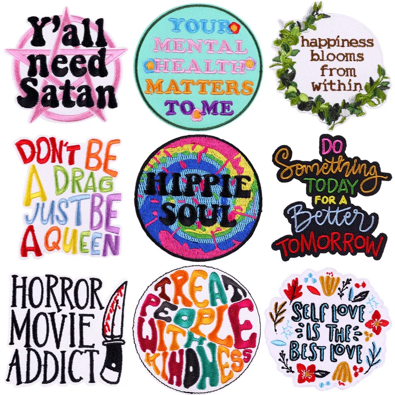 Hippie Embroidery Patches DIY Colour Slogan Patch Iron on Cloth Stickers Chest Badges Clothing Bags Hats Personalize Accessories
Hippie Embroidery Patches DIY Colour Slogan Patch Iron on Cloth Stickers Chest Badges Clothing Bags Hats Personalize Accessories