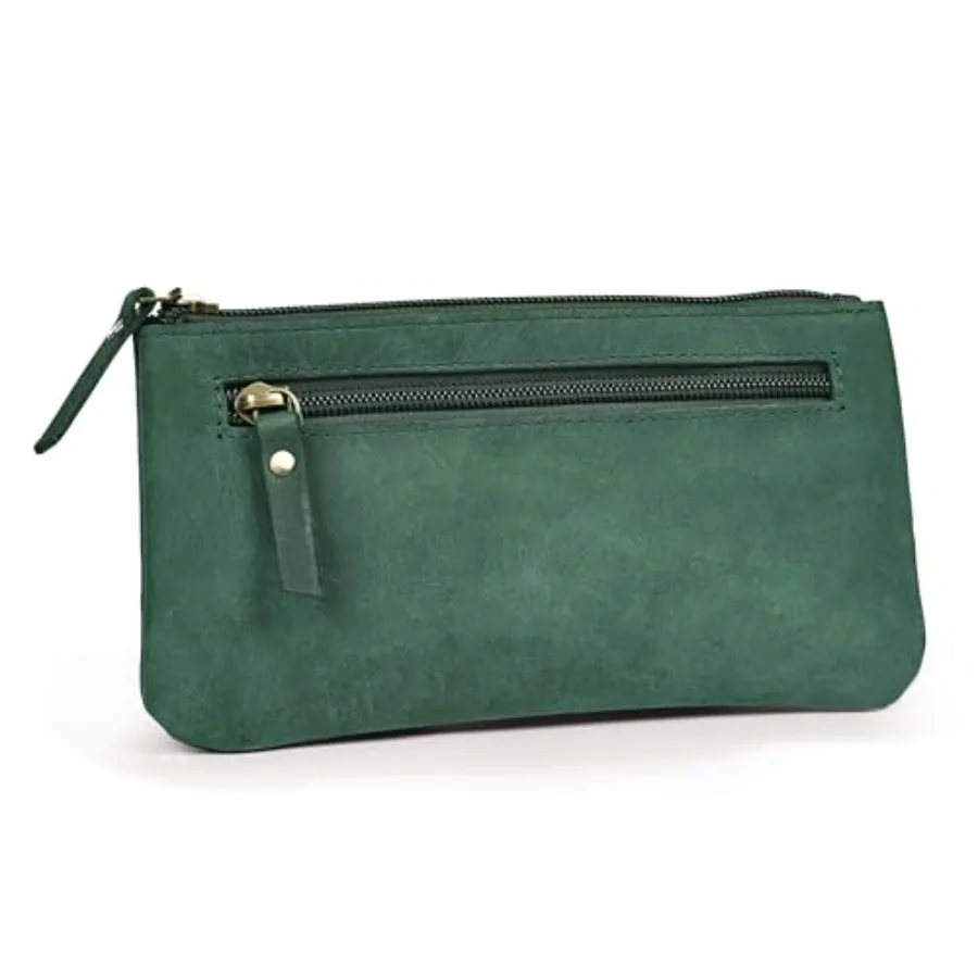 Leather Pencil Pouch Pen Case - - 8"X4"- Double Pocket - Elegant and Practical Zipper Pouch Holder for Artists, Men, and Women
Leather Pencil Pouch Pen Case - - 8"X4"- Double Pocket - Elegant and Practical Zipper Pouch Holder for Artists, Men, and Women
