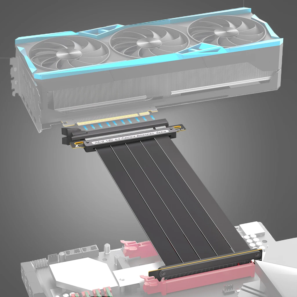 Удлинительный кабель PCIE 4,0, 64 ГБ, посеребренный кабель Riser с портом PCI Express для карты расширения графического процессора RTX4090 RTX3060 RX6950XT
Удлинительный кабель PCIE 4,0, 64 ГБ, посеребренный кабель Riser с портом PCI Express для карты расширения графического процессора RTX4090 RTX3060 RX6950XT