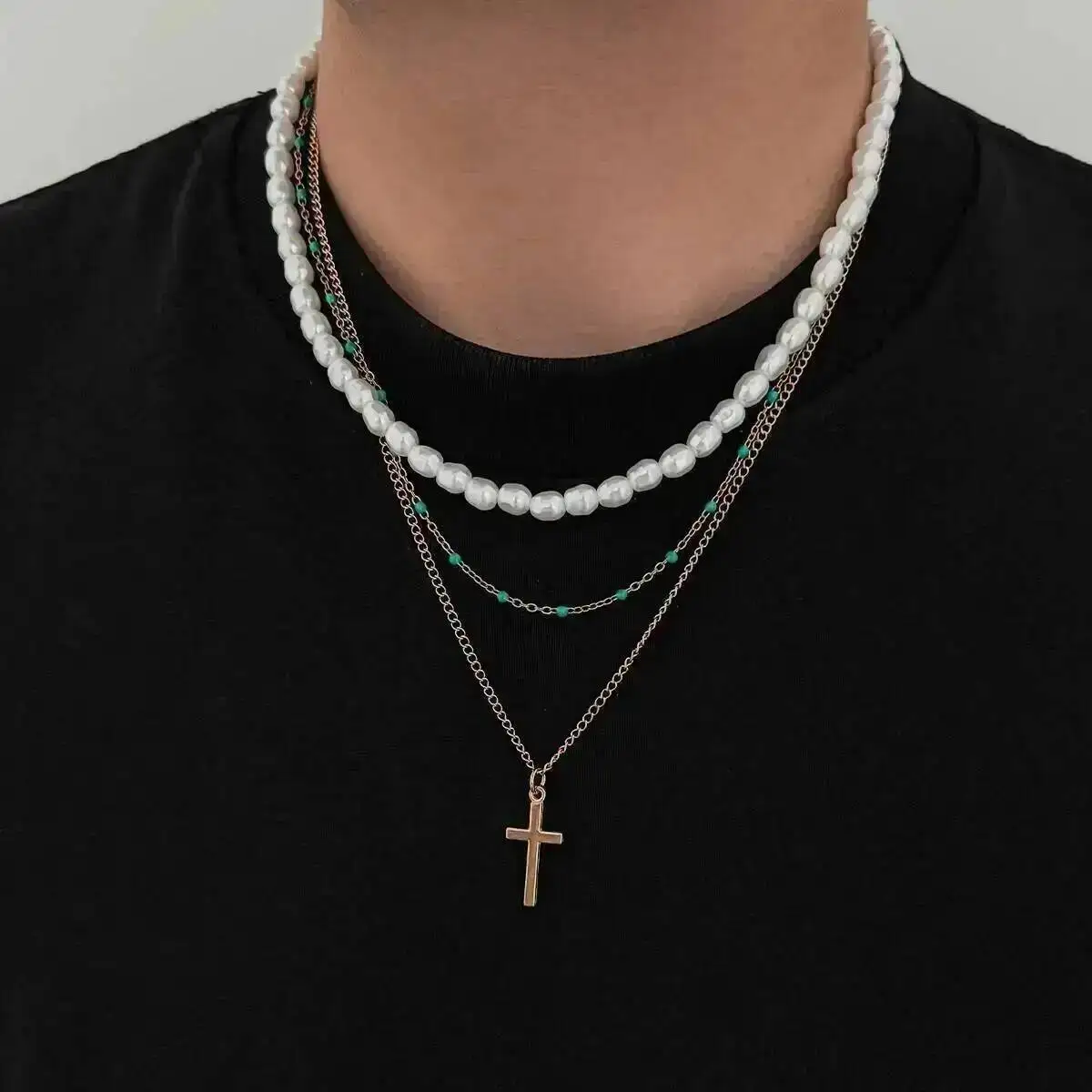 KunJoe 3Pcs/Set Punk Imitation Pearl Chain Jesus Cross Pendant Necklace for Women Hip Hop Layered Chain New Fashion Jewelry 2026
KunJoe 3Pcs/Set Punk Imitation Pearl Chain Jesus Cross Pendant Necklace for Women Hip Hop Layered Chain New Fashion Jewelry 2026