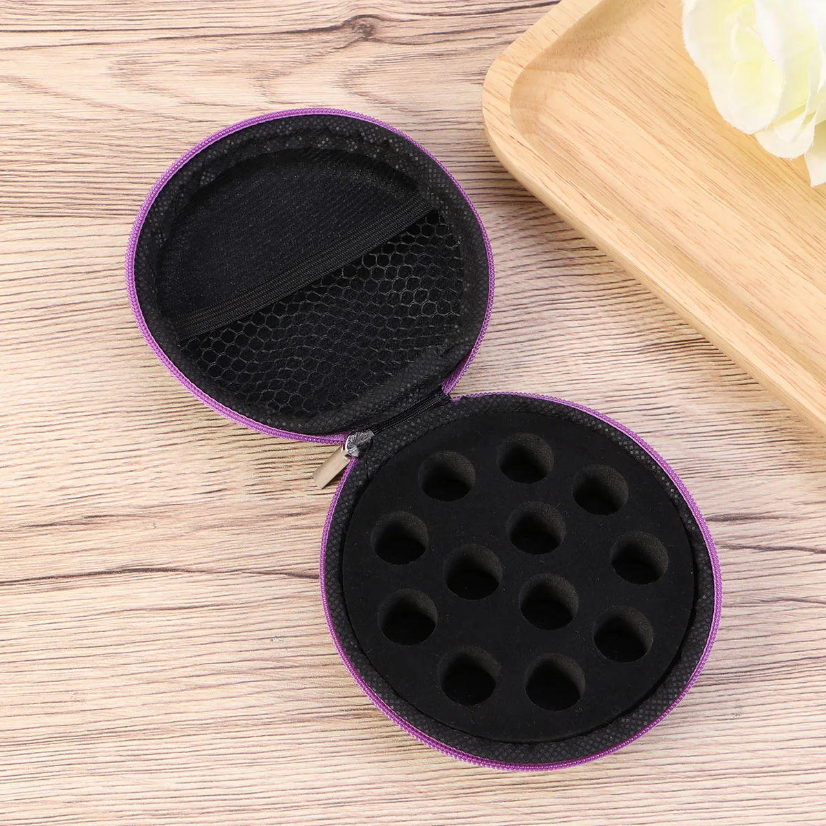 12pcs Round Faux Storage Bag for Essential Oil Portable Shockproof Travel Case 12 Grids Carry Holder Zipper Anti
12pcs Round Faux Storage Bag for Essential Oil Portable Shockproof Travel Case 12 Grids Carry Holder Zipper Anti