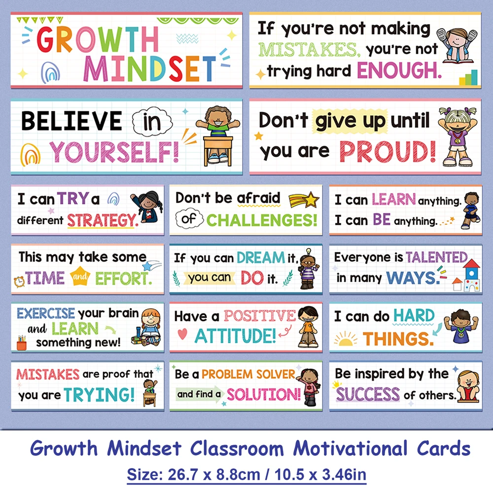 Growth Mindset Classroom Motivational Inspirational Educational Learning Card Homeschool Wall Decor Teaching Aids English Poster
Growth Mindset Classroom Motivational Inspirational Educational Learning Card Homeschool Wall Decor Teaching Aids English Poster