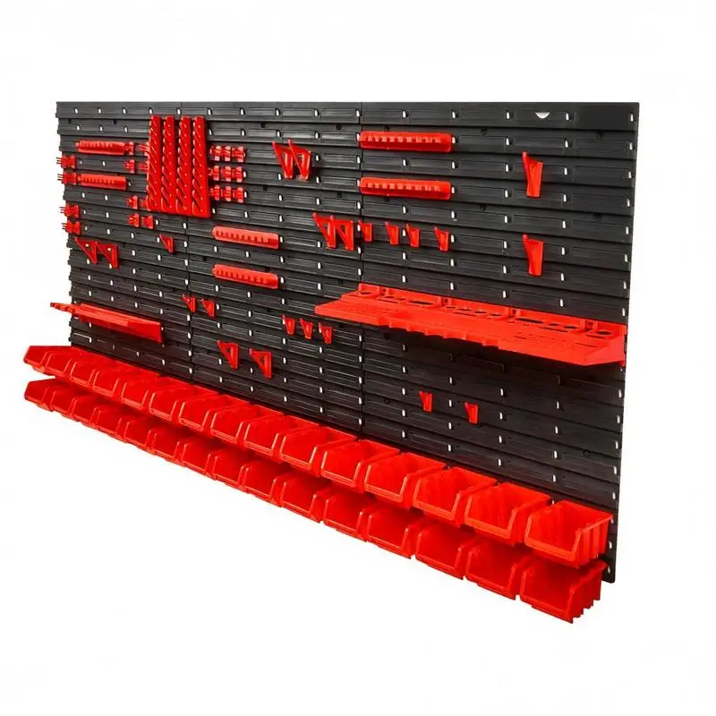 Wall Mounted Storage Container 15x25x7 Inch For Garage Shop Workshop, 30-Bin Parts Rack Organizer Removable Bins Tool Holders Hooks, Plastic Component Box Organizer For Nuts Bolts Screws Nails Beads Buttons Black and Red
Wall Mounted Storage Container 15x25x7 Inch For Garage Shop Workshop, 30-Bin Parts Rack Organizer Removable Bins Tool Holders Hooks, Plastic Component Box Organizer For Nuts Bolts Screws Nails Beads Buttons Black and Red