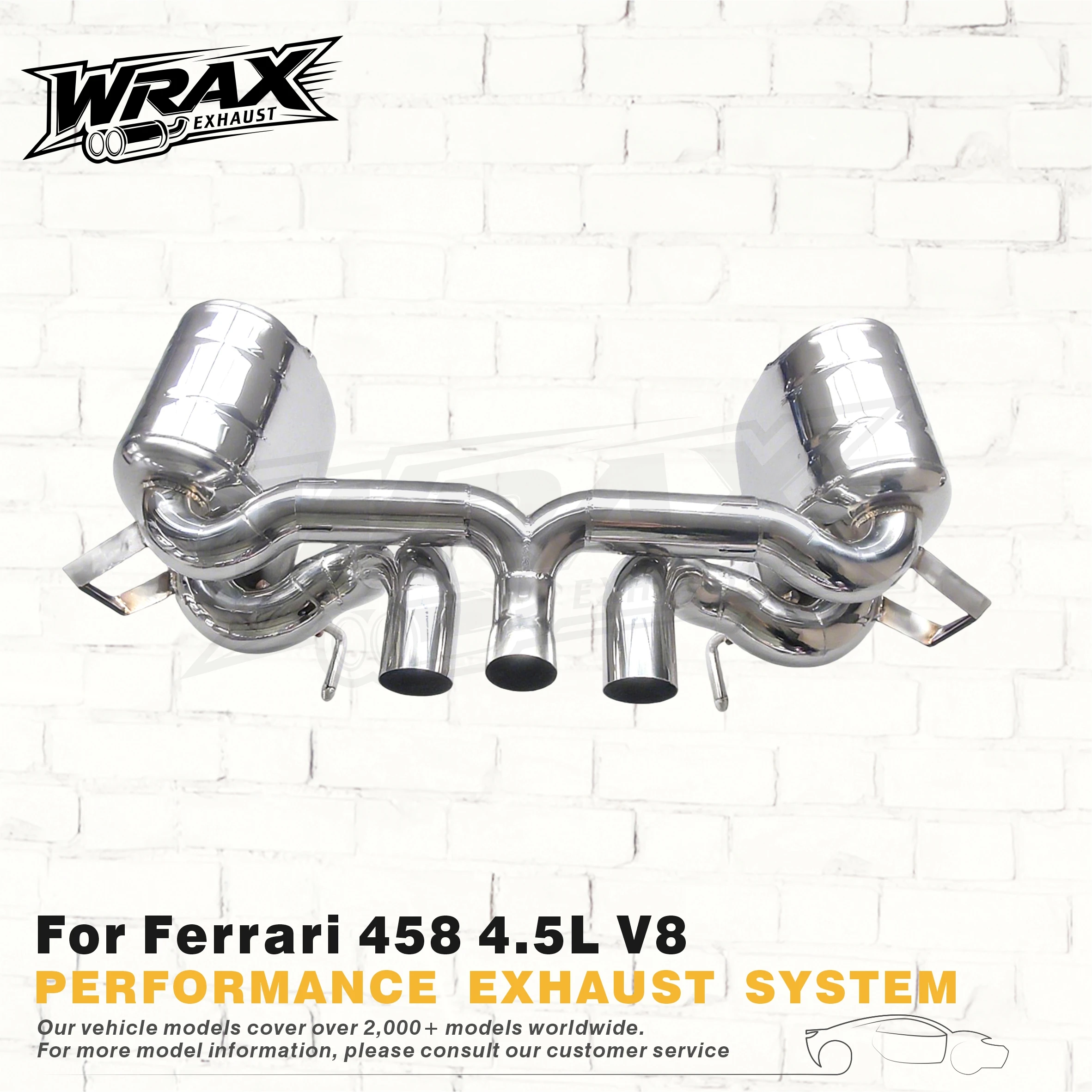 for Ferrari 458 4.5L V8 Non-Valved Catback Exhaust SS304 Gloss Silver Performance Upgrade Perfect Fit
for Ferrari 458 4.5L V8 Non-Valved Catback Exhaust SS304 Gloss Silver Performance Upgrade Perfect Fit