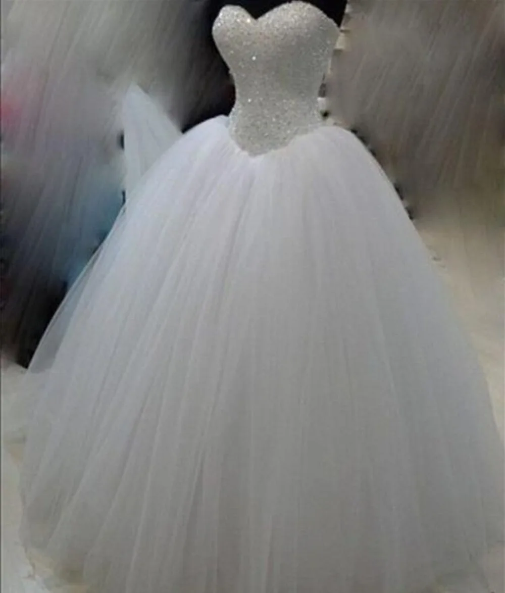 Customized Ball Gown Sweetheart Wedding Dresses Sequins Vintage Beads Bridal Gowns Tulle Floor Length Lace Up robe de mariée
Customized Ball Gown Sweetheart Wedding Dresses Sequins Vintage Beads Bridal Gowns Tulle Floor Length Lace Up robe de mariée