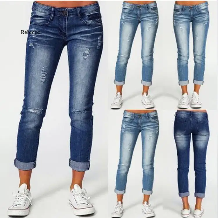 Women Skinny High Waist Jeans Summer Autumn Casual Ripped Cuffs Ankle Length Pencil Stretch Slim Pants
Women Skinny High Waist Jeans Summer Autumn Casual Ripped Cuffs Ankle Length Pencil Stretch Slim Pants