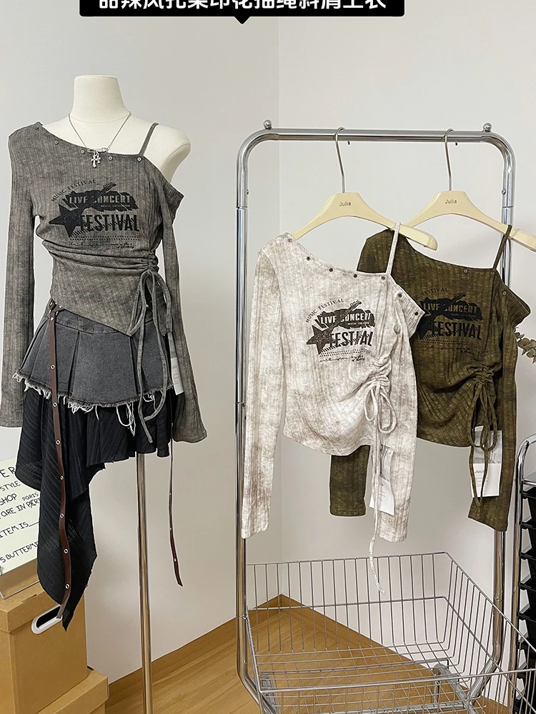Осенняя женская уличная одежда Y2k с длинным рукавом, футболки Goth Gyaru 2000s, эстетическая кокетка, популярный дизайн Kpop, милый кибер-панк
Осенняя женская уличная одежда Y2k с длинным рукавом, футболки Goth Gyaru 2000s, эстетическая кокетка, популярный дизайн Kpop, милый кибер-панк