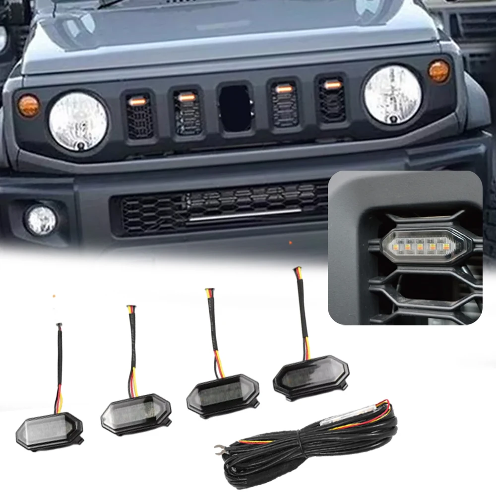4Pcs Car Front Grille LED Signal Light Amber Light for Suzuki Jimny JB64 JB74 2019-2021 (Low Version) Grill Mount Lamp
4Pcs Car Front Grille LED Signal Light Amber Light for Suzuki Jimny JB64 JB74 2019-2021 (Low Version) Grill Mount Lamp