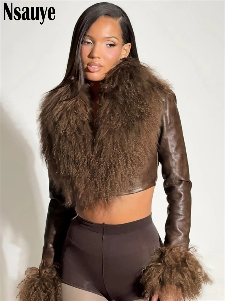 Nsauye женская коричневая, черная уличная куртка, тонкая повседневная куртка-бомбер из искусственного меха с длинными рукавами, винтажная верхняя одежда, шикарная одежда 2025
Nsauye женская коричневая, черная уличная куртка, тонкая повседневная куртка-бомбер из искусственного меха с длинными рукавами, винтажная верхняя одежда, шикарная одежда 2025