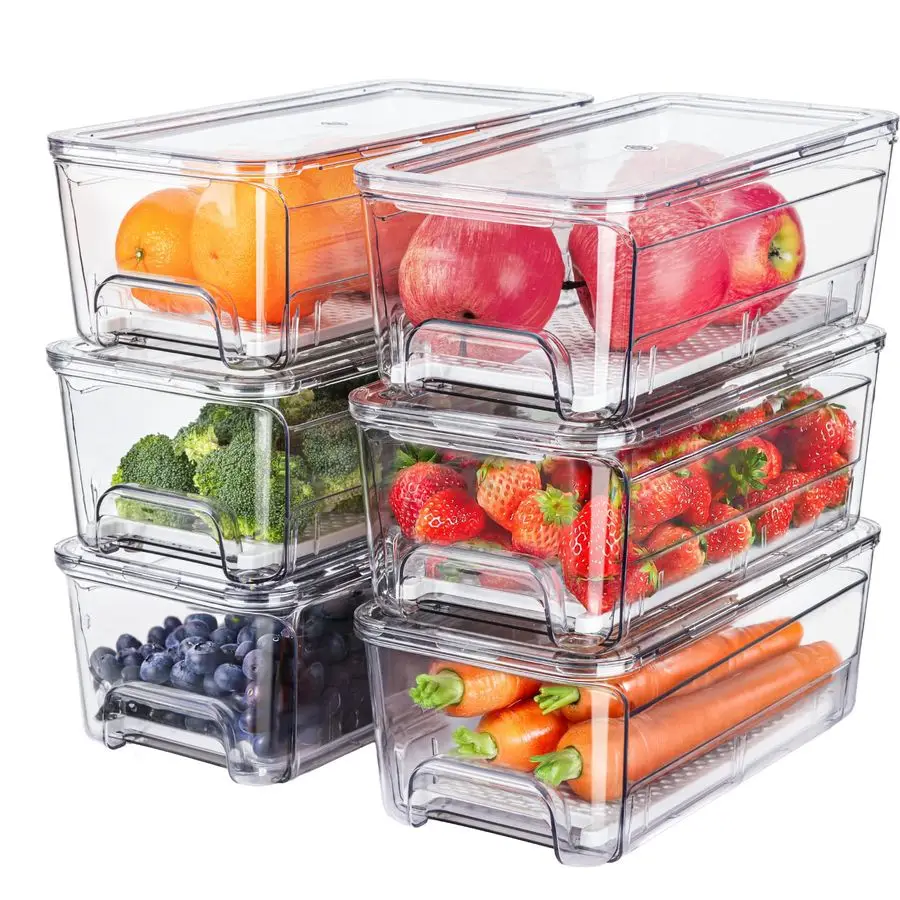 Fridge Drawer Organizer, Pullout Stackable Refrigerator Organizers and Storage, Clear Fruit Storage Containers Bins with Drain T
Fridge Drawer Organizer, Pullout Stackable Refrigerator Organizers and Storage, Clear Fruit Storage Containers Bins with Drain T