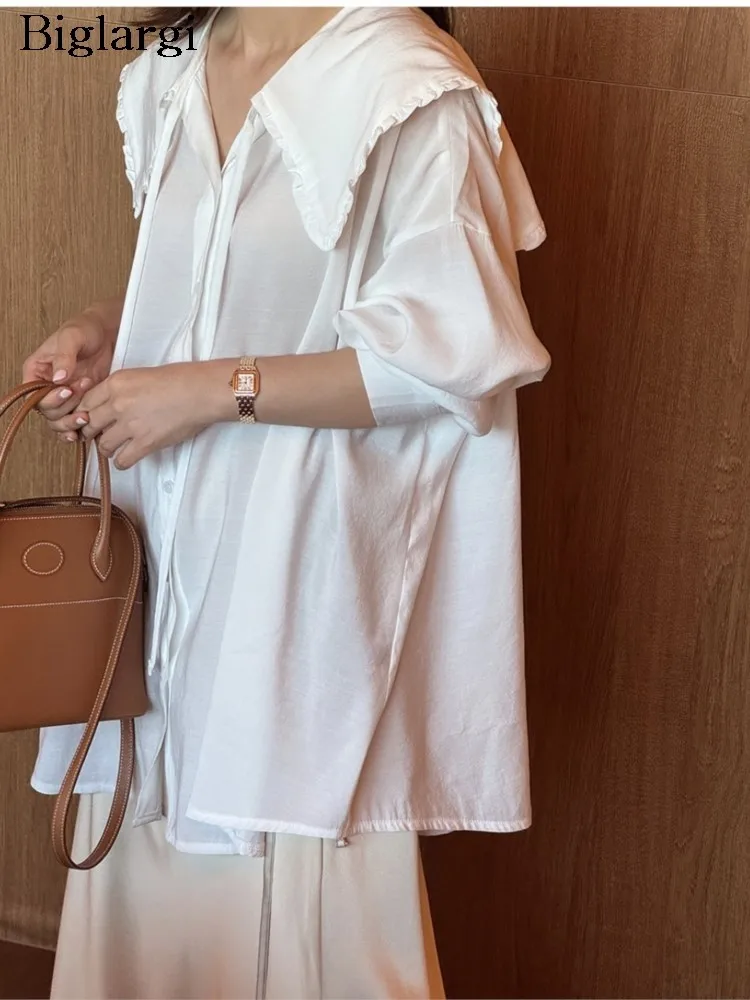 Autumn Shirts Women Sweet Collar Patchwork Fashion Long Sleeve Ladies Blouses Korean Style Loose Pleated Woman Shirt
Autumn Shirts Women Sweet Collar Patchwork Fashion Long Sleeve Ladies Blouses Korean Style Loose Pleated Woman Shirt