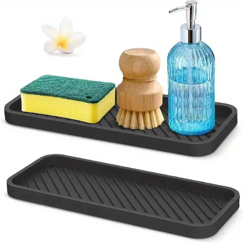 Silicone Sink Organizer Tray, Multi-Use Soap & Sponge Holder for Kitchen and Bathroom Countertops, Non-Slip Soap Dish, Easy-Clea
Silicone Sink Organizer Tray, Multi-Use Soap & Sponge Holder for Kitchen and Bathroom Countertops, Non-Slip Soap Dish, Easy-Clea