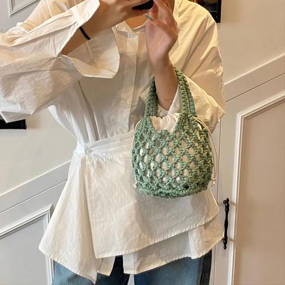 Simple Mini Bucket Bag Knitted Bag Bohemian Hollowed Out Crochet Tote Bag Storage Bag Large Capacity String Bag Shopping
Simple Mini Bucket Bag Knitted Bag Bohemian Hollowed Out Crochet Tote Bag Storage Bag Large Capacity String Bag Shopping