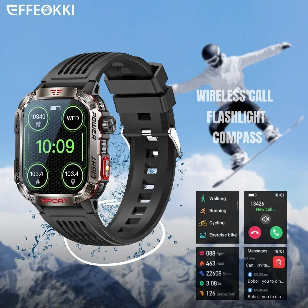 Мужские умные часы EFFEOKKI, 2-дюймовый TFT HD-экран, беспроводные звонки, IP68, водонепроницаемые, для спорта на открытом воздухе, мониторинг здоровья, мужские умные часы
Мужские умные часы EFFEOKKI, 2-дюймовый TFT HD-экран, беспроводные звонки, IP68, водонепроницаемые, для спорта на открытом воздухе, мониторинг здоровья, мужские умные часы