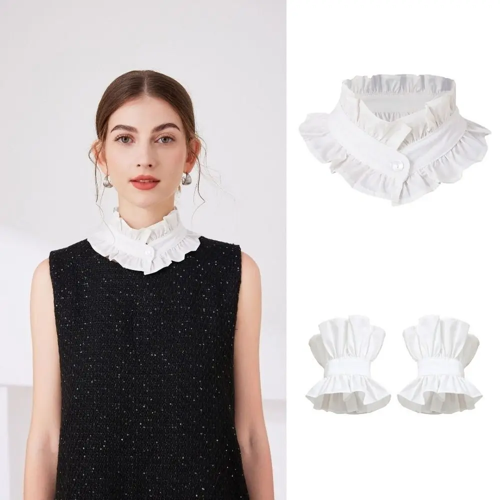 1 set French Style Fake Faux Collar Pleated Design Detachable Stand Collar Ruffled Edge Adjustable Feature Neck Ruff Choker
1 set French Style Fake Faux Collar Pleated Design Detachable Stand Collar Ruffled Edge Adjustable Feature Neck Ruff Choker