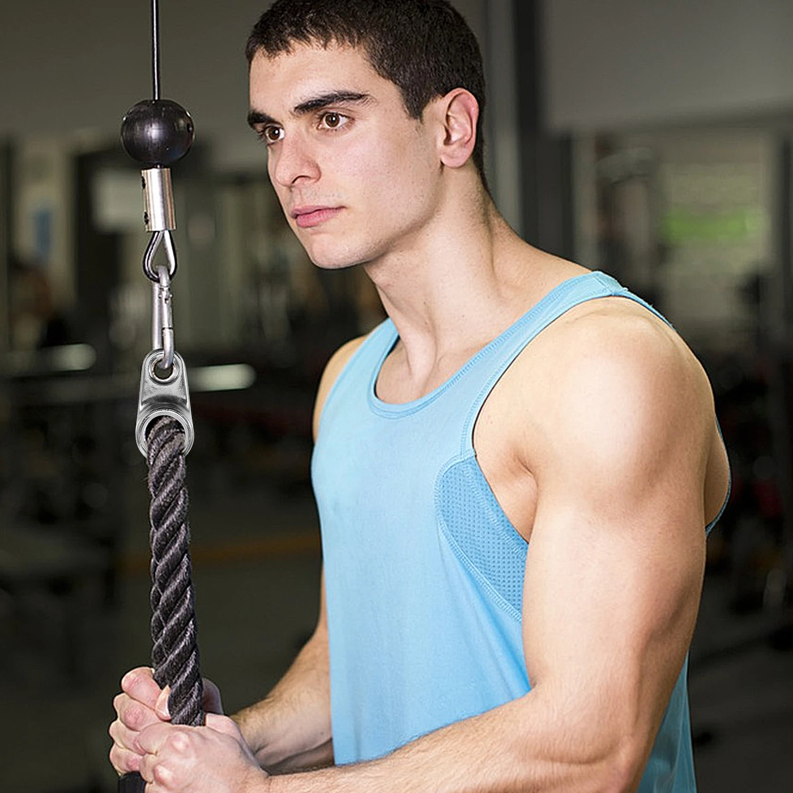 Triceps Training Rope Durable Steel Swivel Cable Accessories Gym Equipment Fitness Attachment Tricep Pulley System Strength
Triceps Training Rope Durable Steel Swivel Cable Accessories Gym Equipment Fitness Attachment Tricep Pulley System Strength
