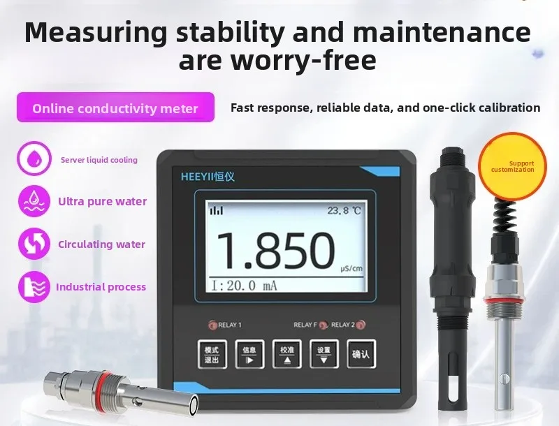 Online conductivity tester pure water resistivity EC value water quality tester conductivity sensor probe
Online conductivity tester pure water resistivity EC value water quality tester conductivity sensor probe