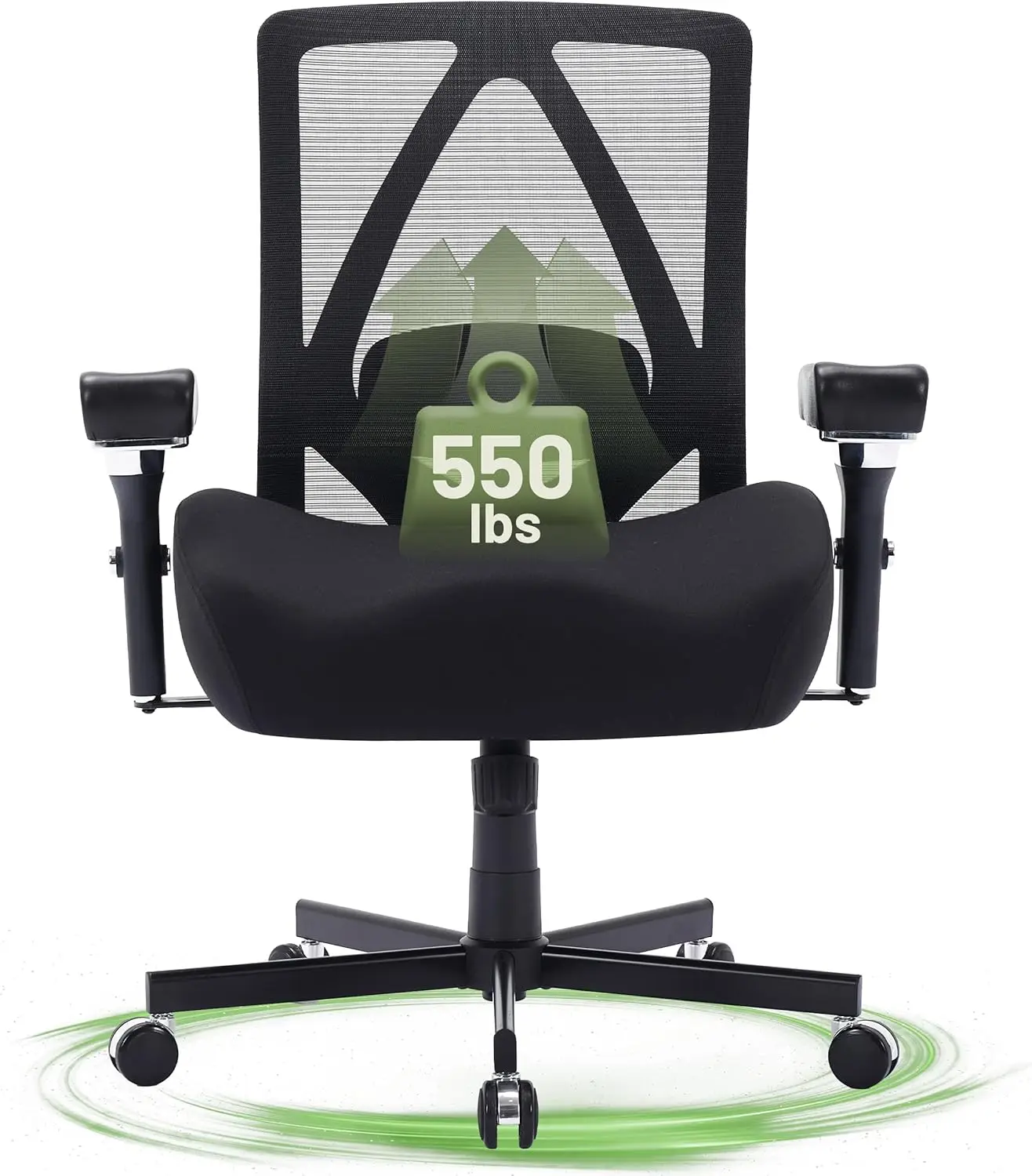 Ergonomic Office Chair 550lbs, W-Shaped Thick Seat, 4D Armrests, Adjustable Lumbar, Swivel Task Chair for Home Office
Ergonomic Office Chair 550lbs, W-Shaped Thick Seat, 4D Armrests, Adjustable Lumbar, Swivel Task Chair for Home Office