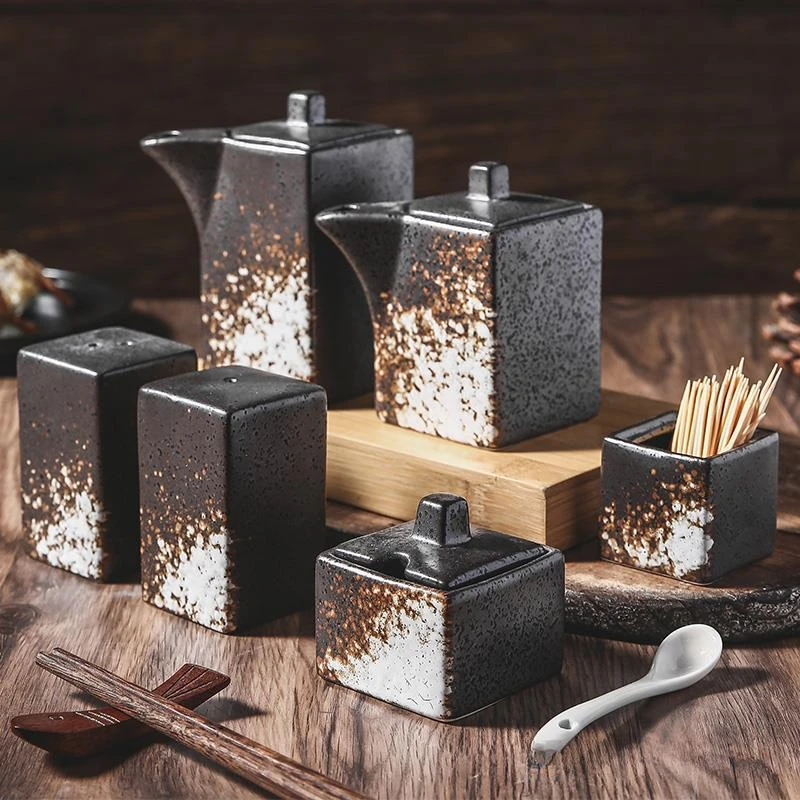 Japanese Retro Ceramic Seasoning Jar Home and Commercial Creative Soy Sauce Pepper Powder Oil and Salt Seasoning Bottle
Japanese Retro Ceramic Seasoning Jar Home and Commercial Creative Soy Sauce Pepper Powder Oil and Salt Seasoning Bottle