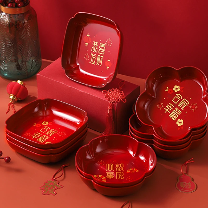 Wedding Red Fruit Plate Tea Table New Year Dried Fruit Tray Candy Plate Moving into the New House Happy Plate Fruit Plate
Wedding Red Fruit Plate Tea Table New Year Dried Fruit Tray Candy Plate Moving into the New House Happy Plate Fruit Plate