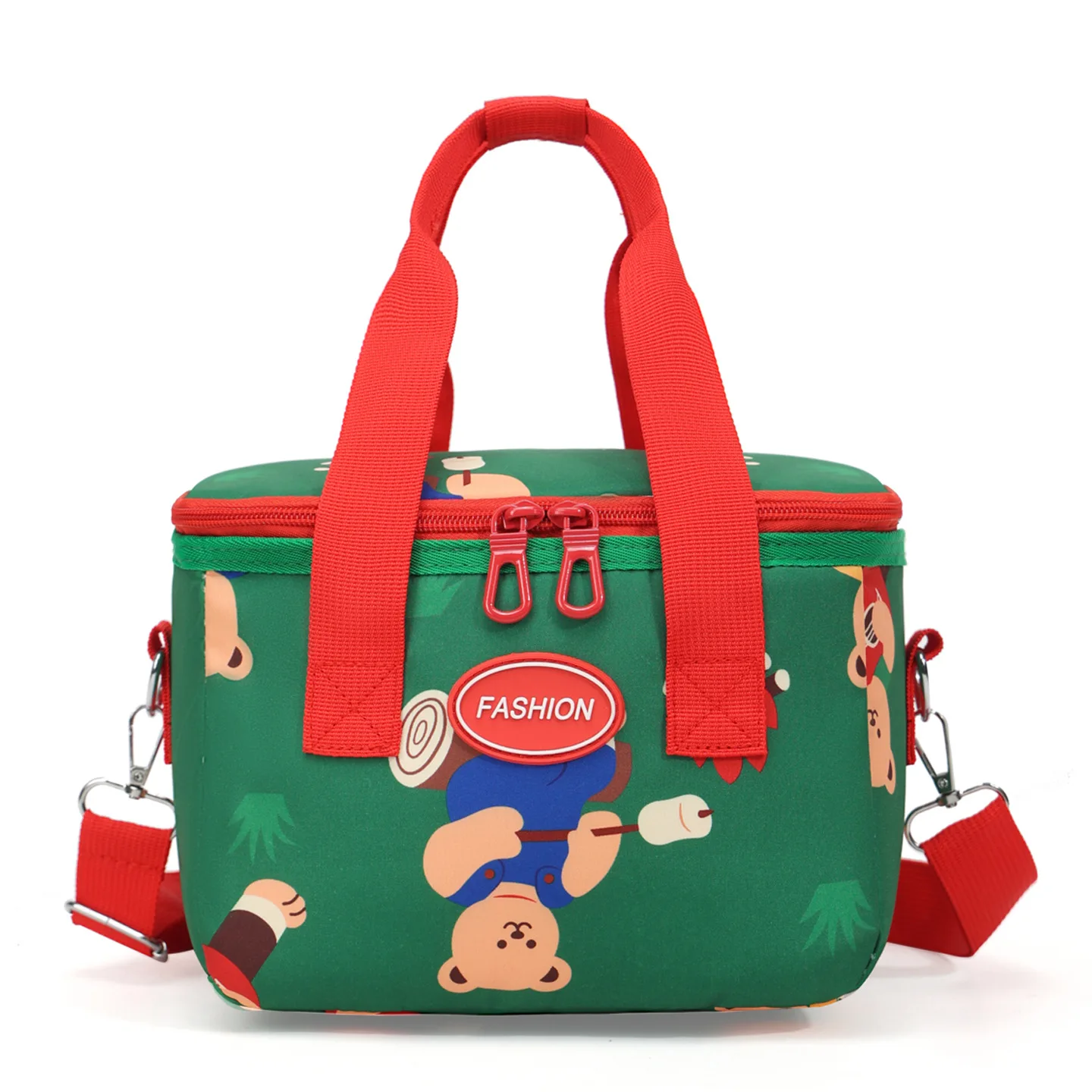 Summer new insulation bag, red green contrasting color lunch bag, outdoor picnic large capacity lunch bag 
Summer new insulation bag, red green contrasting color lunch bag, outdoor picnic large capacity lunch bag